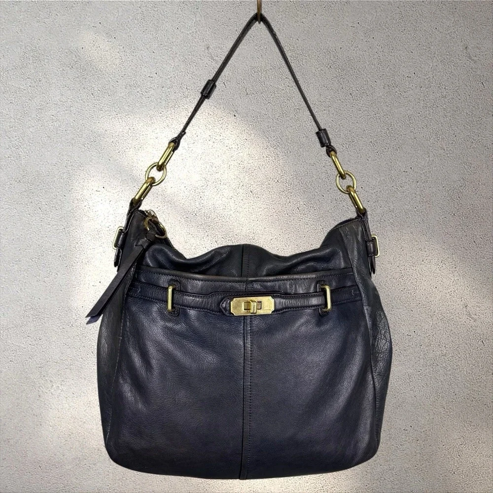 COACH Ashlyn Chelsea Dark Navy Teal Hobo Shoulder Hobo Bag Purse F17816